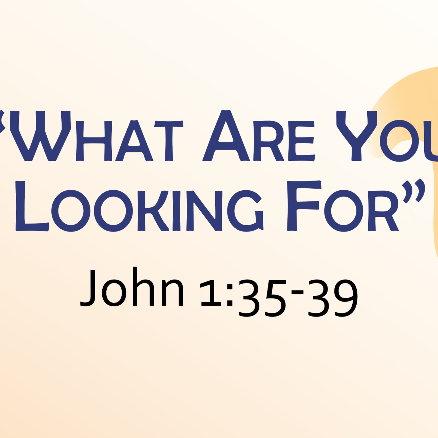 This Sunday's Message... "What Are You Looking For?" episode artwork